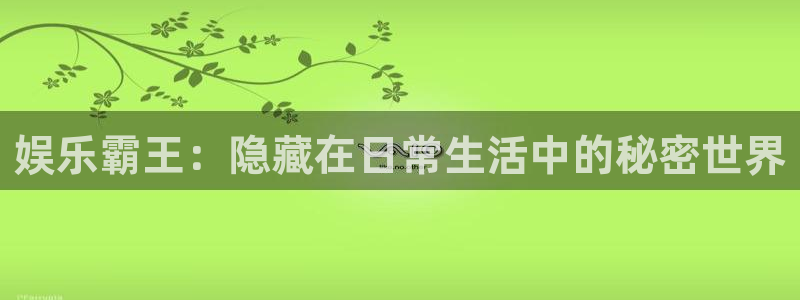 乐天堂funvk：娱乐霸王：隐藏在日常生活中的秘密世界